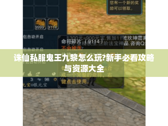 诛仙私服鬼王九黎怎么玩?新手必看攻略与资源大全