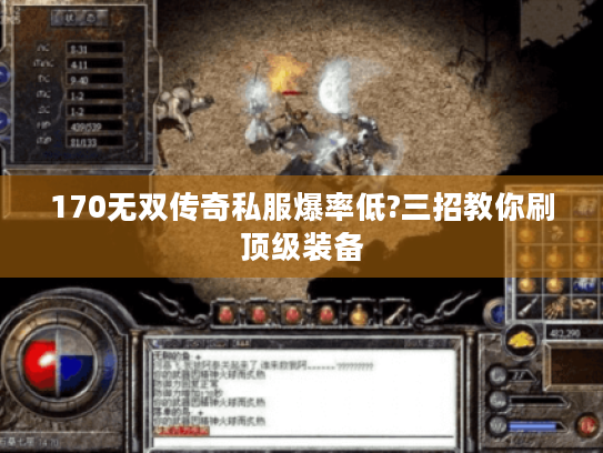 170无双传奇私服爆率低?三招教你刷顶级装备 170无双传奇私服爆率低?三招教你刷顶级装备
