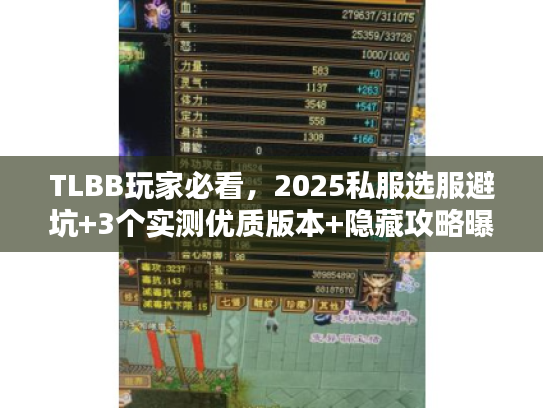 TLBB玩家必看，2025私服选服避坑+3个实测优质版本+隐藏攻略曝光