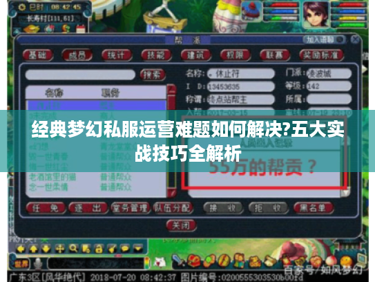 经典梦幻私服运营难题如何解决?五大实战技巧全解析
