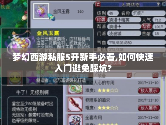 梦幻西游私服5开新手必看,如何快速入门避免踩坑?