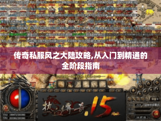 传奇私服风之大陆攻略,从入门到精通的全阶段指南
