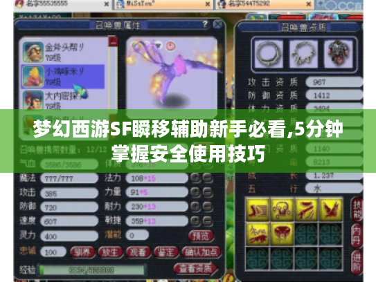 梦幻西游SF瞬移辅助新手必看,5分钟掌握安全使用技巧 梦幻西游SF瞬移辅助新手必看,5分钟掌握安全使用技巧