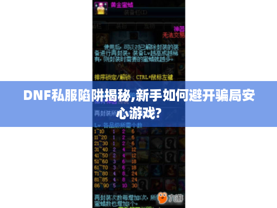 DNF私服陷阱揭秘,新手如何避开骗局安心游戏?