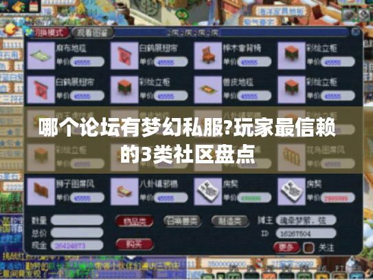 哪个论坛有梦幻私服?玩家最信赖的3类社区盘点