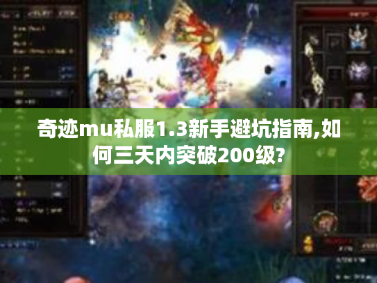 奇迹mu私服1.3新手避坑指南,如何三天内突破200级?