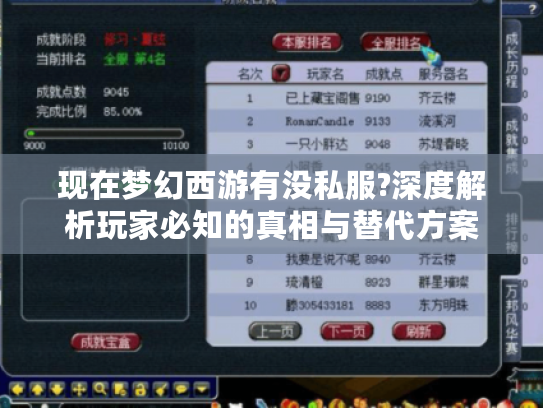 现在梦幻西游有没私服?深度解析玩家必知的真相与替代方案