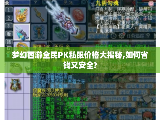 梦幻西游全民PK私服价格大揭秘,如何省钱又安全?