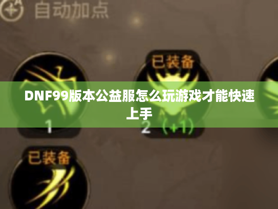 DNF99版本公益服怎么玩游戏才能快速上手
