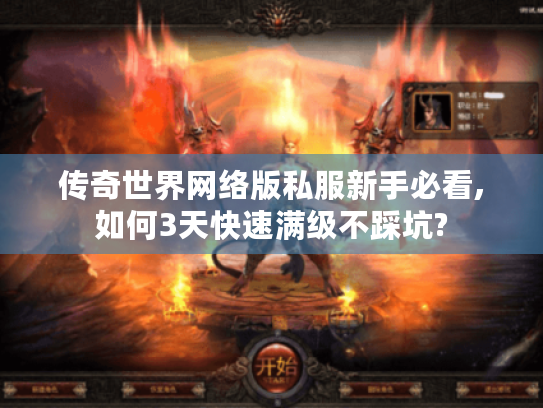 传奇世界网络版私服新手必看,如何3天快速满级不踩坑?