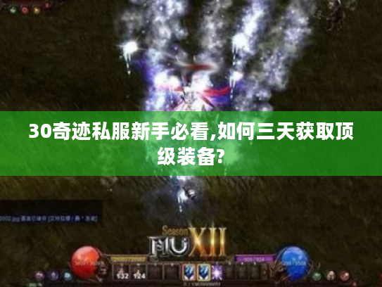 30奇迹私服新手必看,如何三天获取顶级装备?