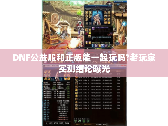 DNF公益服和正版能一起玩吗?老玩家实测结论曝光 DNF公益服和正版能一起玩吗?老玩家实测结论曝光