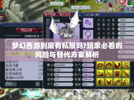 梦幻西游到底有私服吗?玩家必看的风险与替代方案解析