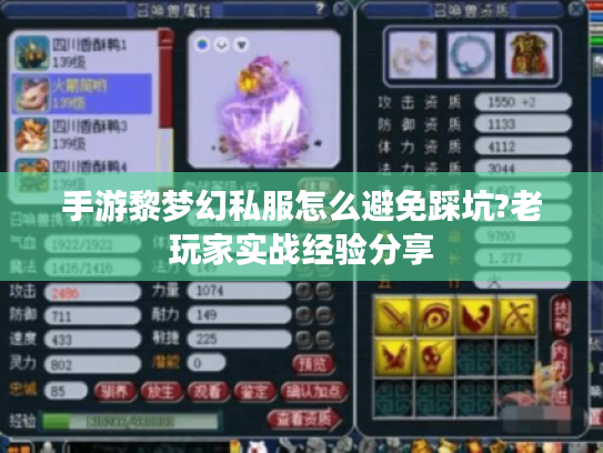 手游黎梦幻私服怎么避免踩坑?老玩家实战经验分享
