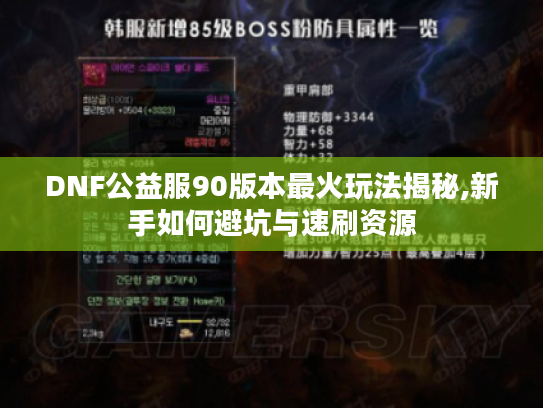 DNF公益服90版本最火玩法揭秘,新手如何避坑与速刷资源
