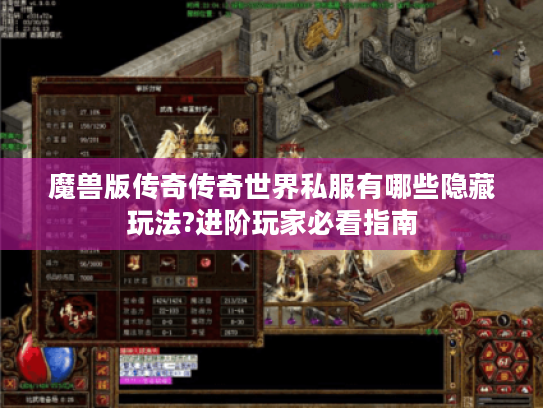 魔兽版传奇传奇世界私服有哪些隐藏玩法?进阶玩家必看指南