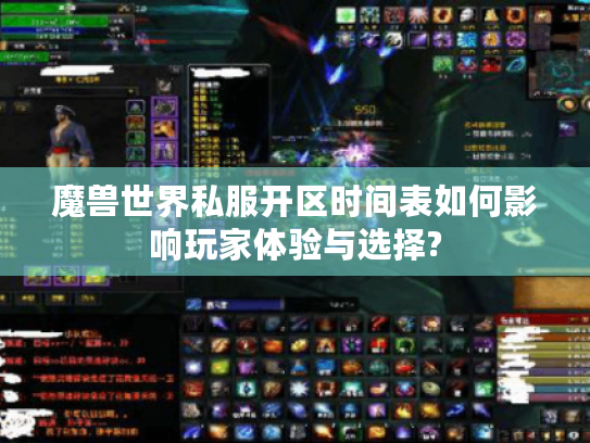 魔兽世界私服开区时间表如何影响玩家体验与选择?