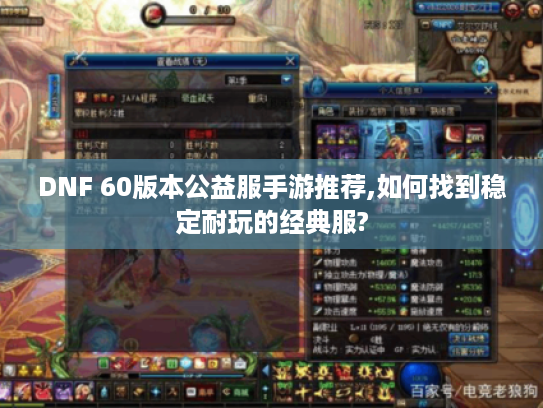 DNF 60版本公益服手游推荐,如何找到稳定耐玩的经典服?