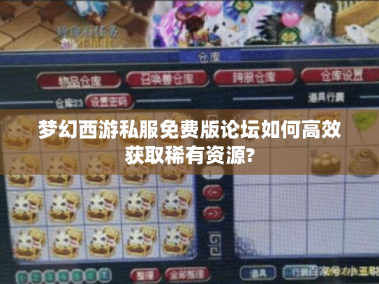 梦幻西游私服免费版论坛如何高效获取稀有资源?