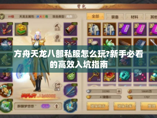 方舟天龙八部私服怎么玩?新手必看的高效入坑指南