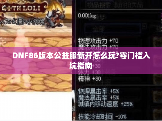 DNF86版本公益服新开怎么玩?零门槛入坑指南