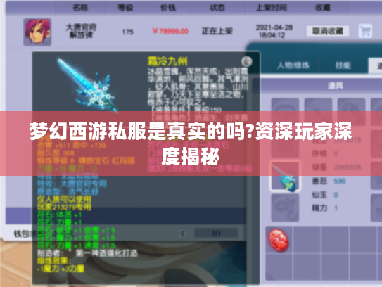 梦幻西游私服是真实的吗?资深玩家深度揭秘