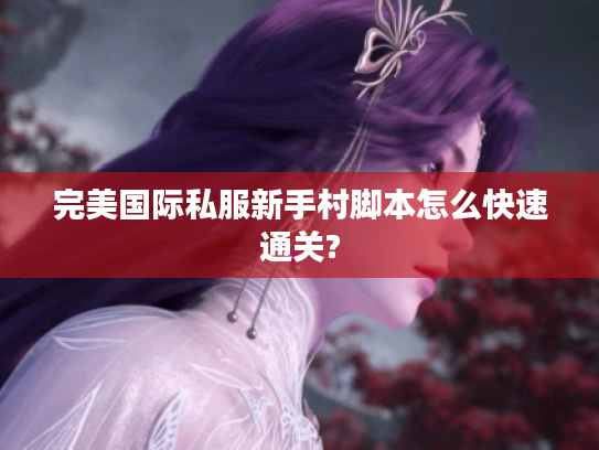 完美国际私服新手村脚本怎么快速通关?