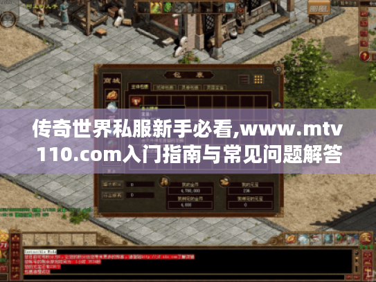 传奇世界私服新手必看,www.mtv110.com入门指南与常见问题解答 传奇世界私服新手必看,www.mtv110.com入门指南与常见问题解答