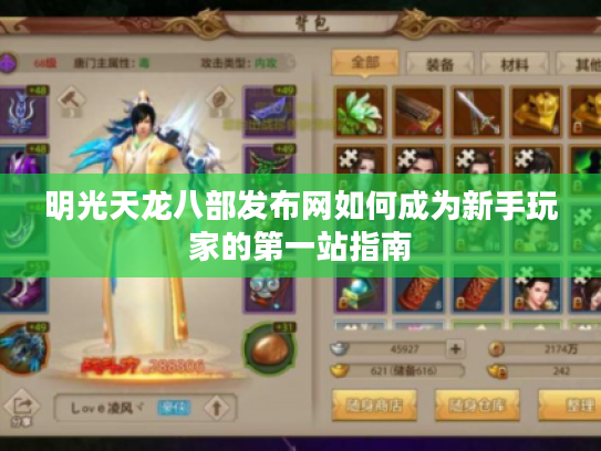 明光天龙八部发布网如何成为新手玩家的第一站指南