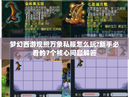 梦幻西游观照万象私服怎么玩?新手必看的7个核心问题解答