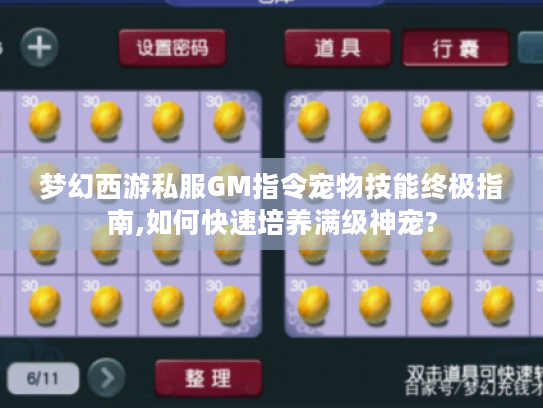 梦幻西游私服GM指令宠物技能终极指南,如何快速培养满级神宠? 梦幻西游私服GM指令宠物技能终极指南,如何快速培养满级神宠?