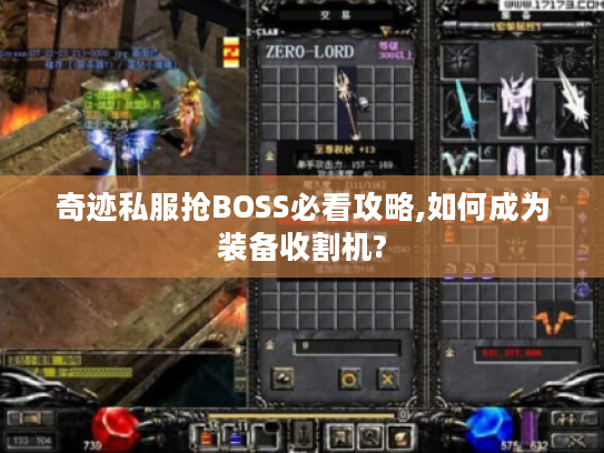 奇迹私服抢BOSS必看攻略,如何成为装备收割机?
