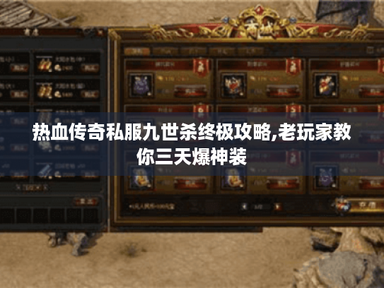 热血传奇私服九世杀终极攻略,老玩家教你三天爆神装