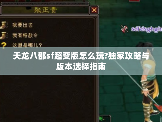 天龙八部sf超变版怎么玩?独家攻略与版本选择指南