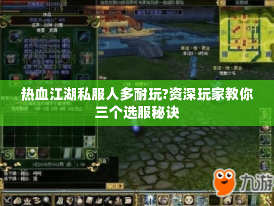 热血江湖私服人多耐玩?资深玩家教你三个选服秘诀