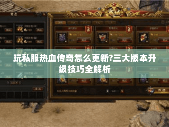 玩私服热血传奇怎么更新?三大版本升级技巧全解析