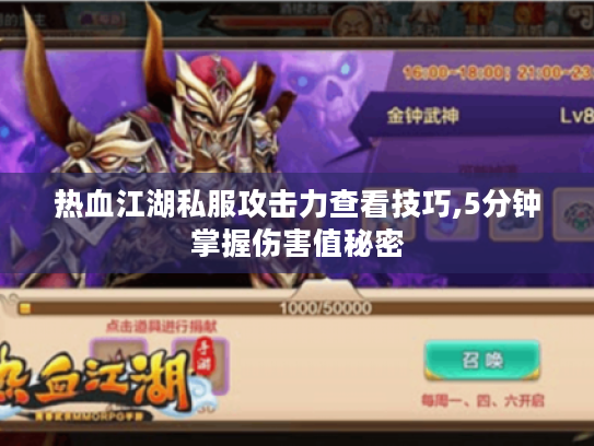 热血江湖私服攻击力查看技巧,5分钟掌握伤害值秘密