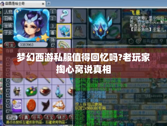 梦幻西游私服值得回忆吗?老玩家掏心窝说真相