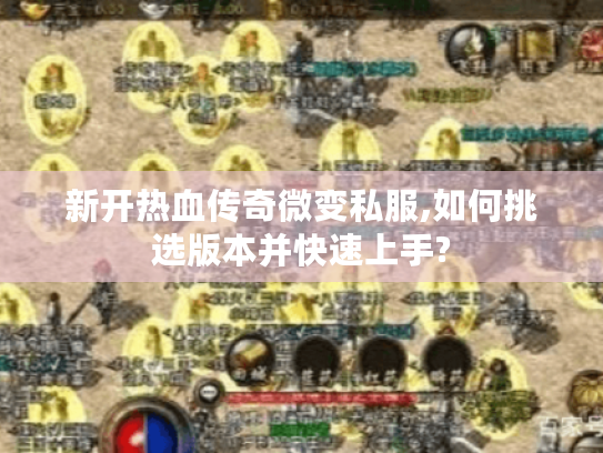 新开热血传奇微变私服,如何挑选版本并快速上手?