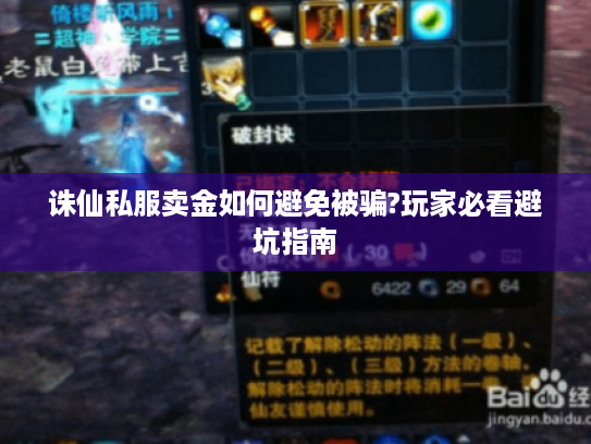 诛仙私服卖金如何避免被骗?玩家必看避坑指南