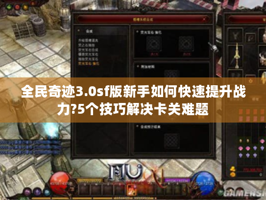 全民奇迹3.0sf版新手如何快速提升战力?5个技巧解决卡关难题