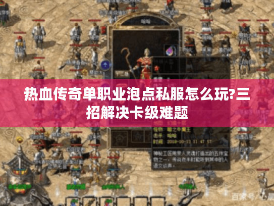 热血传奇单职业泡点私服怎么玩?三招解决卡级难题