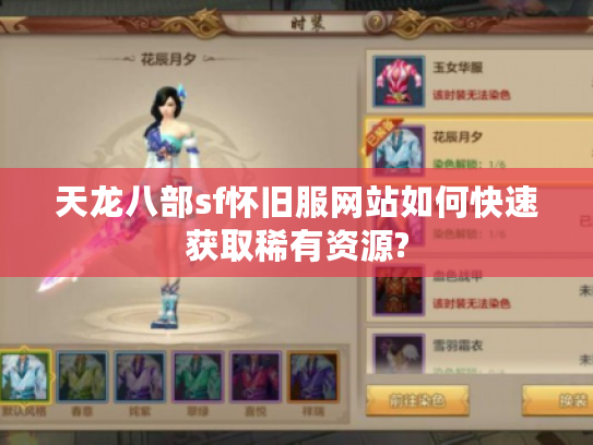 天龙八部sf怀旧服网站如何快速获取稀有资源?