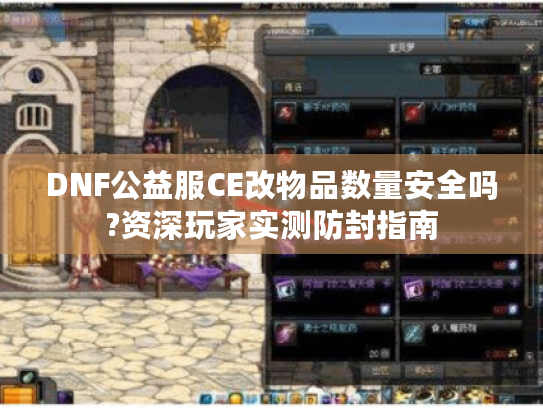 DNF公益服CE改物品数量安全吗?资深玩家实测防封指南