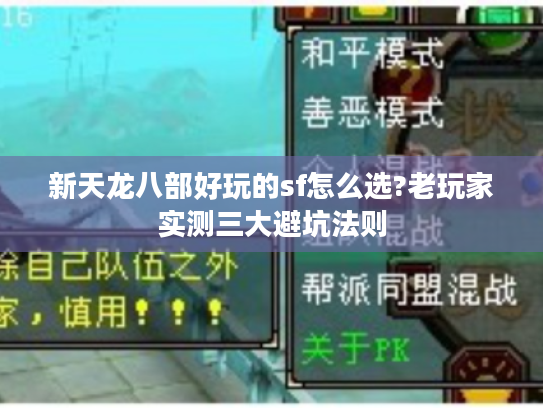 新天龙八部好玩的sf怎么选?老玩家实测三大避坑法则 新天龙八部好玩的sf怎么选?老玩家实测三大避坑法则