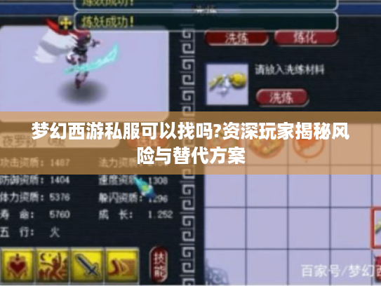 梦幻西游私服可以找吗?资深玩家揭秘风险与替代方案 梦幻西游私服可以找吗?资深玩家揭秘风险与替代方案