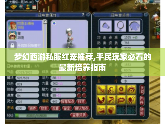 梦幻西游私服红宠推荐,平民玩家必看的最新培养指南