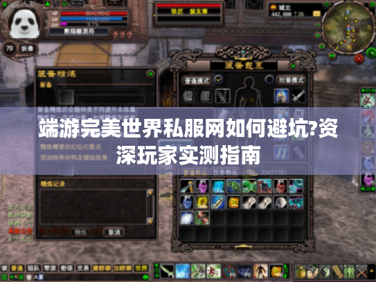 端游完美世界私服网如何避坑?资深玩家实测指南