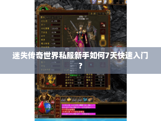 迷失传奇世界私服新手如何7天快速入门?