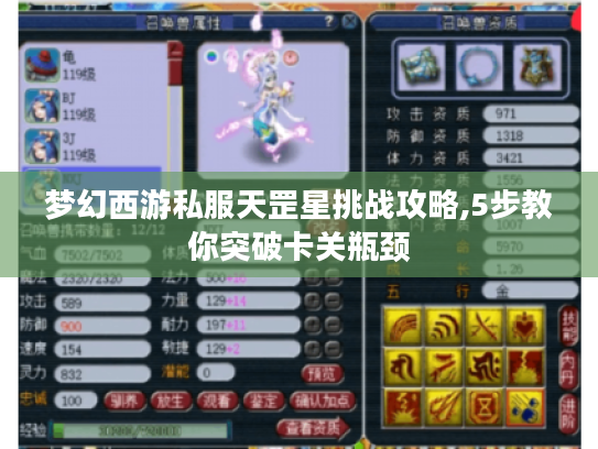 梦幻西游私服天罡星挑战攻略,5步教你突破卡关瓶颈
